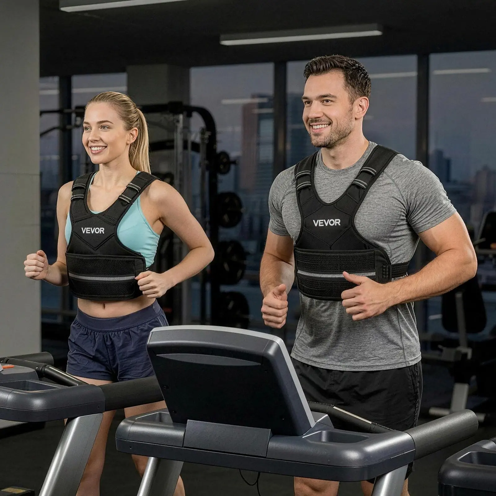 VEVOR Adjustable Weighted Vest, 11-20lb Weight Vest with 6 Ironsand Weights and Reflective Stripe, Body Weight Vest Exercise Set for Men Women, Workout Equipment for Strength Training Running Jogging - Image 17