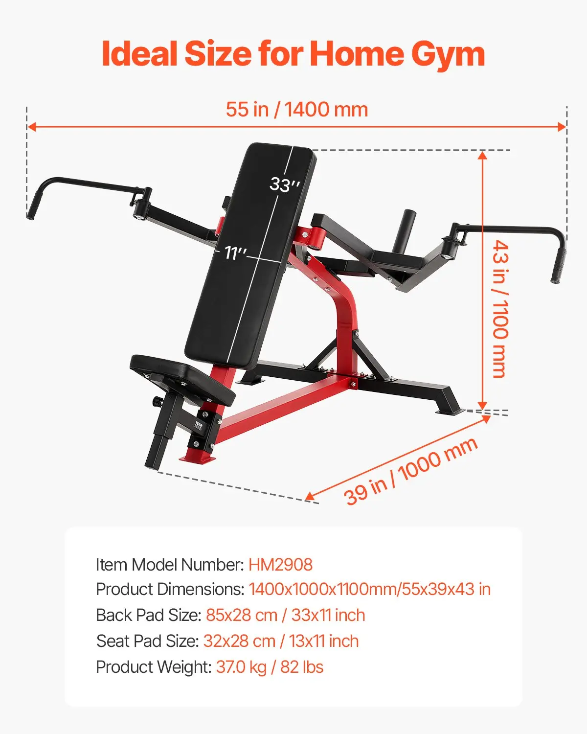 VEVOR Incline Chest Fly and Rear Delt Fly Machine, 450 LBS Chest Machine, Adjustable Fitness Chest Bench Set, Home Gym Equipment for Upper Body Strength Training Machine - Image 6